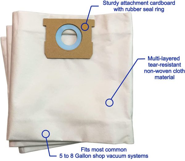 Vacurama 10-14 gallon Shop vac bags quality features